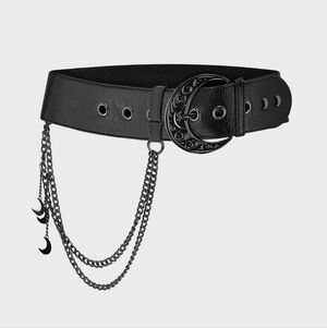 Killstar Black Belt Bag with Chain Details